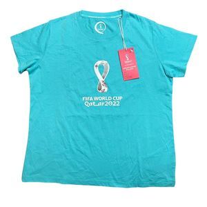 FIFA World Cup 2022 Qatar Official Emblem Short Sleeve T Shirt Size Large